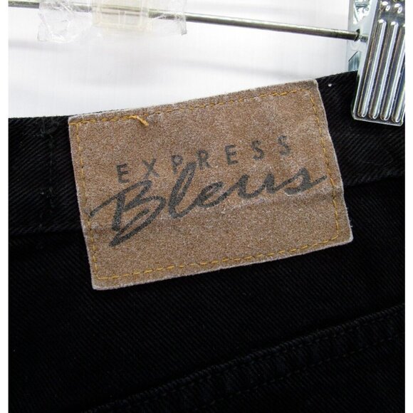 VINTAGE Express Jeans 12 Bleus Bootcut Denim Pants Beaded Hem  90s - Picture 9 of 11